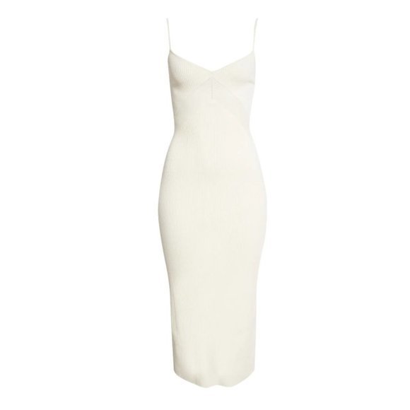 NWOT RAG & BONE Asher Ribbed Midi Dress in Ivory‎ (M) - Picture 5 of 15